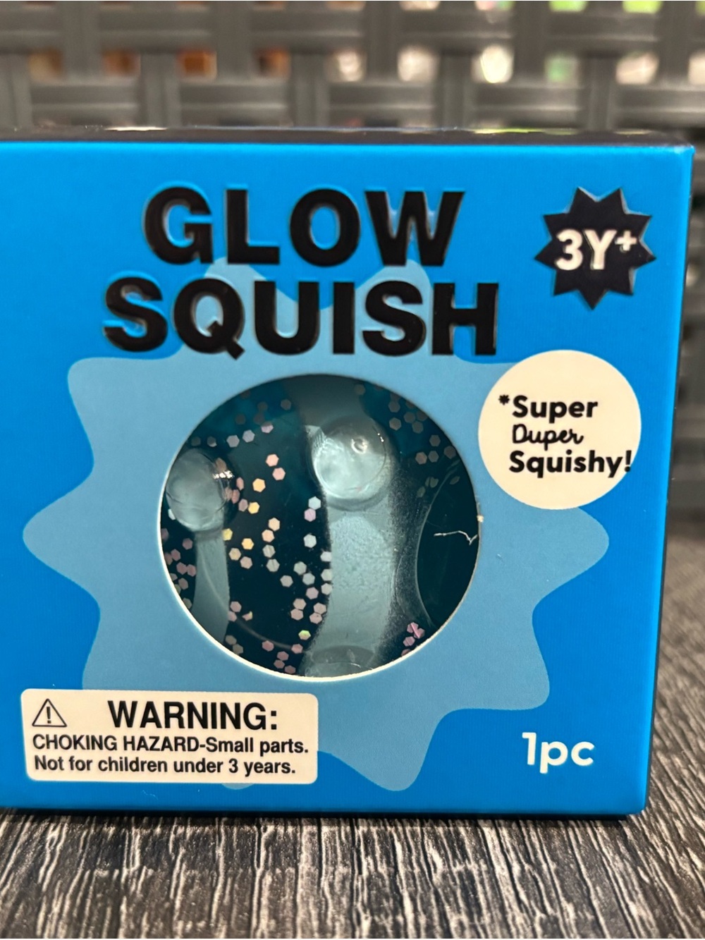 J’adore Blue Glitter Glow Squishy Fidget Toy